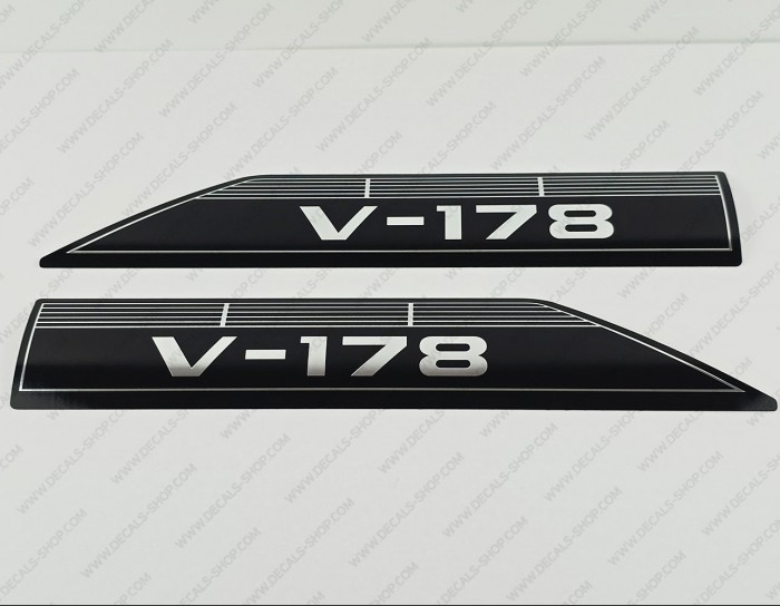 Glastron V-178 1973 And Up CHROME Boat Decals Set of 2 x 13.5"